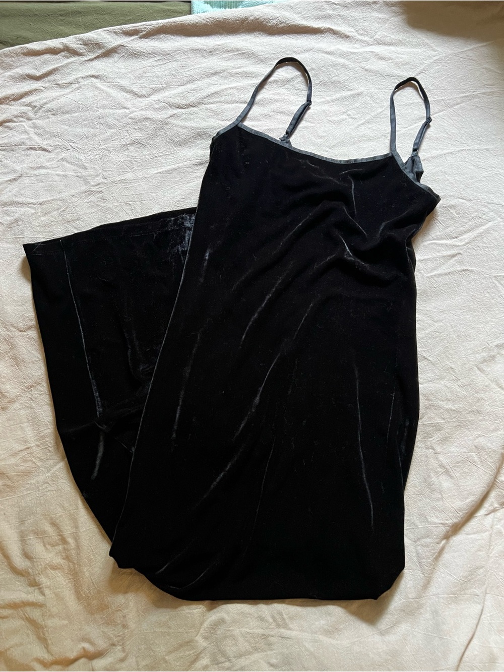 Black Velvet Dress with Spaghetti Straps